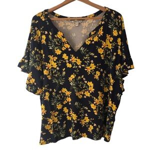 Pioneer Woman Dark Blue Floral Blouse